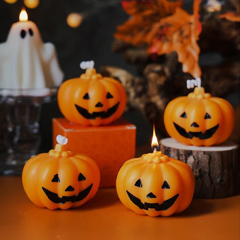 Handgefertigte Duftkerze mit Halloween-Geist, einzelnes Dochtglas-Design, niedliche Styling-Atmosphäre, Kerzenlicht-Aromatherapie-Kerzen-Requisiten