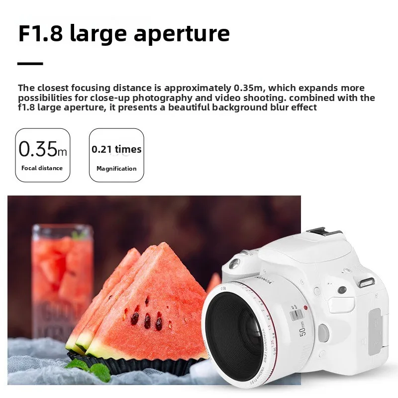 50mm F1.8 Large Aperture Prime Lens for SLR Camera Portrait Photography Black карабин