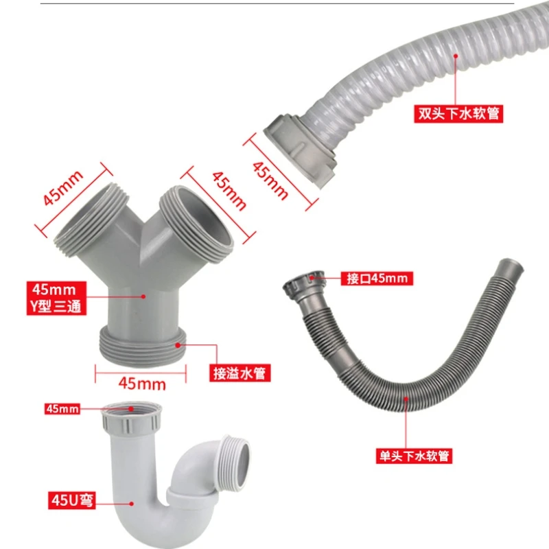 Adaptador de bacia do prato de pia Drenos de água transbordante Rosca de tubulação Conector de mangueira para cozinha Acessórios de downpipe do