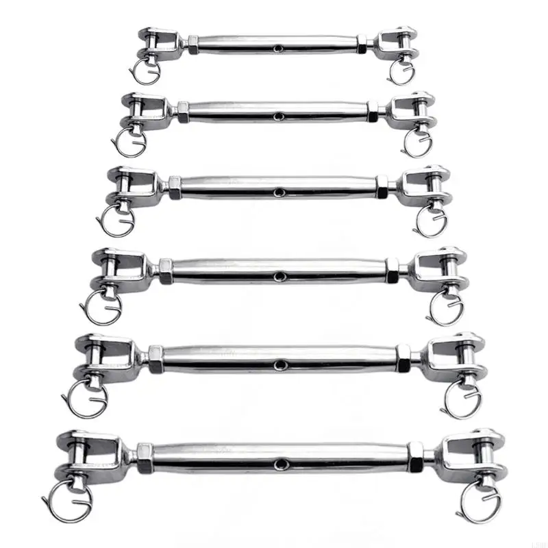 L9BE Pack of 2 Steel Closed Body Turnbuckles Strength Corrosion Resistance for Precise Adjustment 5/6/8/10/12/14mm Jaw