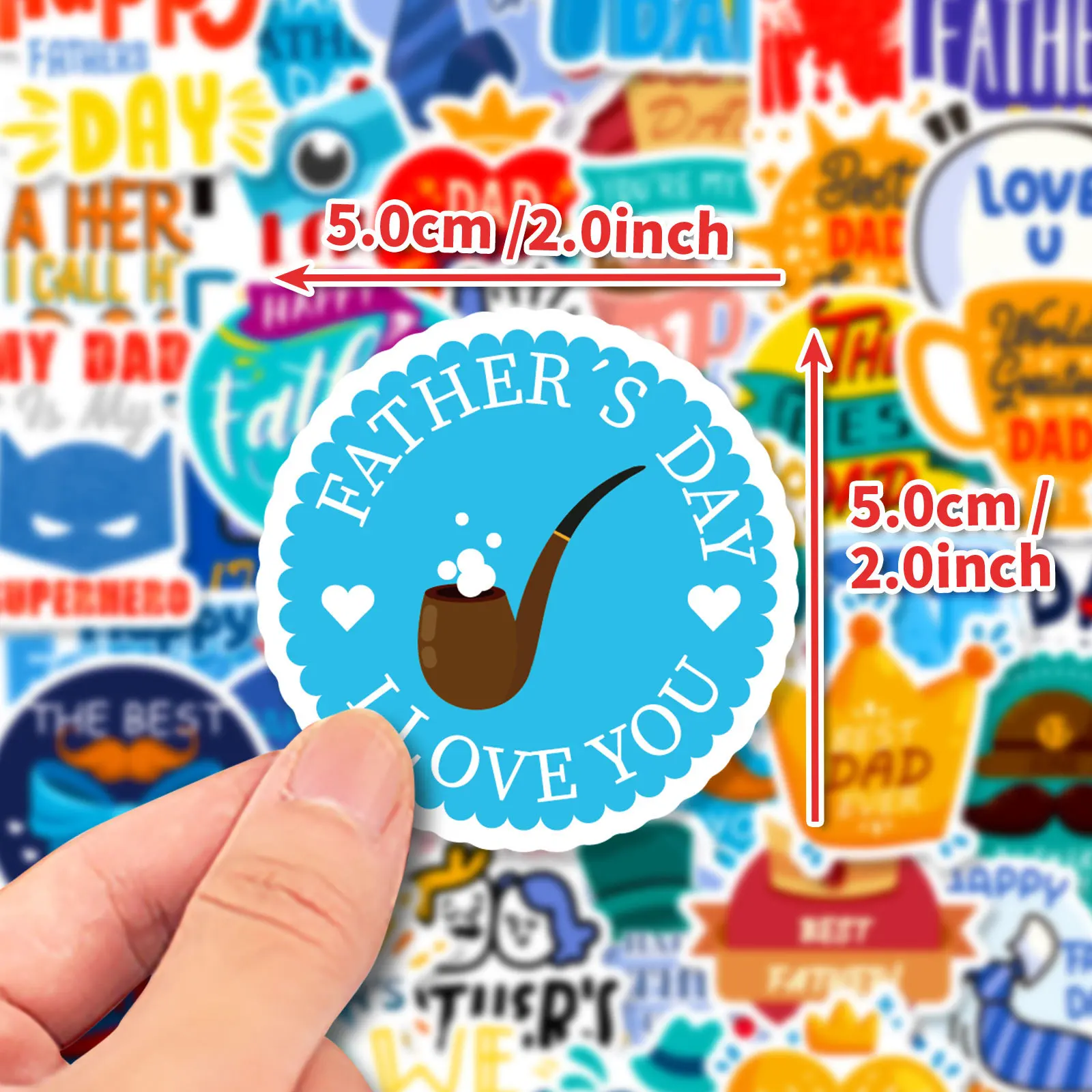 10/25/50pcs Father\'s Day Words Graffiti Stickers for DIY Envelope Gift Decor Suitcase Water Bottle Phone Laptop Scrapbooking