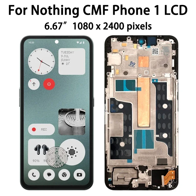 6.67 "amoled 120hz para nada cmf telefone 1 display lcd tela de toque digitador assembléia peças reparo substituição