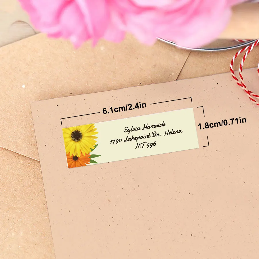 Customized Address Stickers for Wedding Invitations Envelope Labels Personalized Flora Design Removable Adhesive for Party