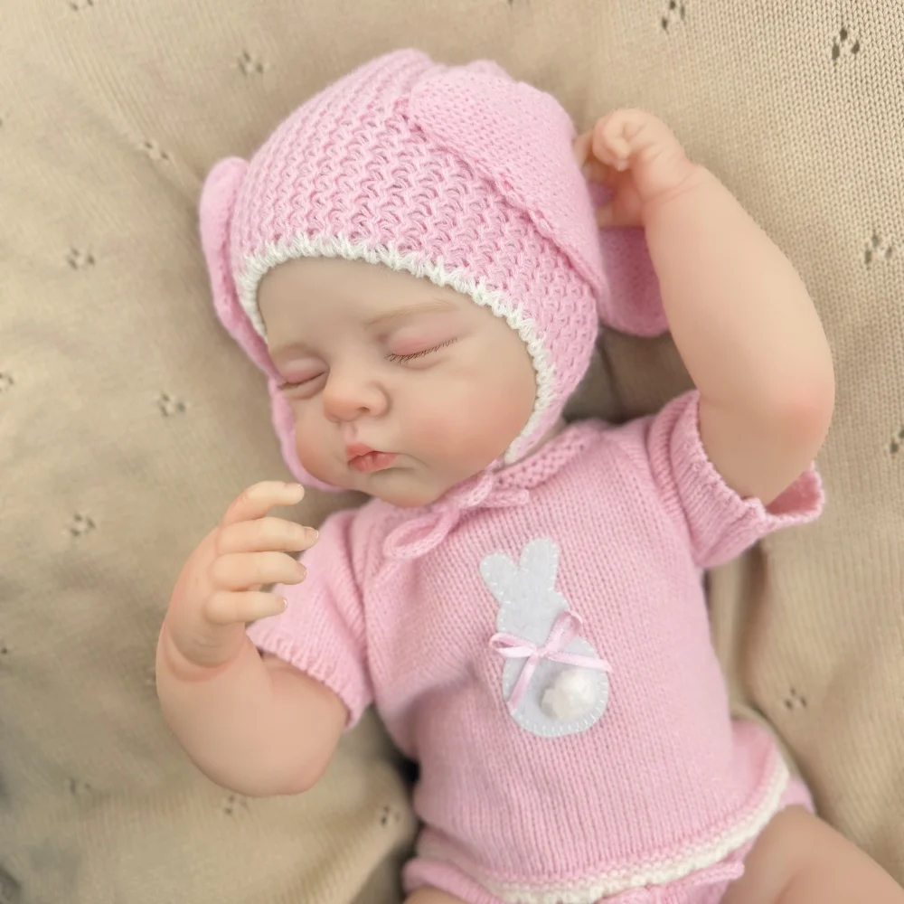 BZDOLL 3D 스킨 아슬립 리본 베이비돌 48CM 19인치, 현실적인 외관의 천 바디, 패션 인형 장난감, 아이들 생일 선물로 이상적