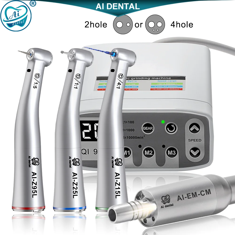 AI Dental Brushless LED Micro Motor EM-CM or Inner Water Standard Etype Contra Angle Electric Grading Motor kit or Handle option