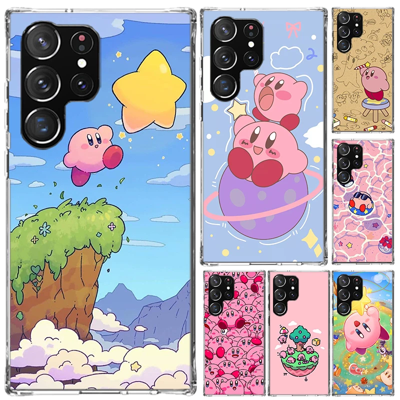 Cartoon Cute K-Kirbys Phone Case for Samsung Galaxy S24 S23 S22 S21 Ultra S20 FE S10 Plus S10E S9 S8 + S7 Edge Soft Print Shell