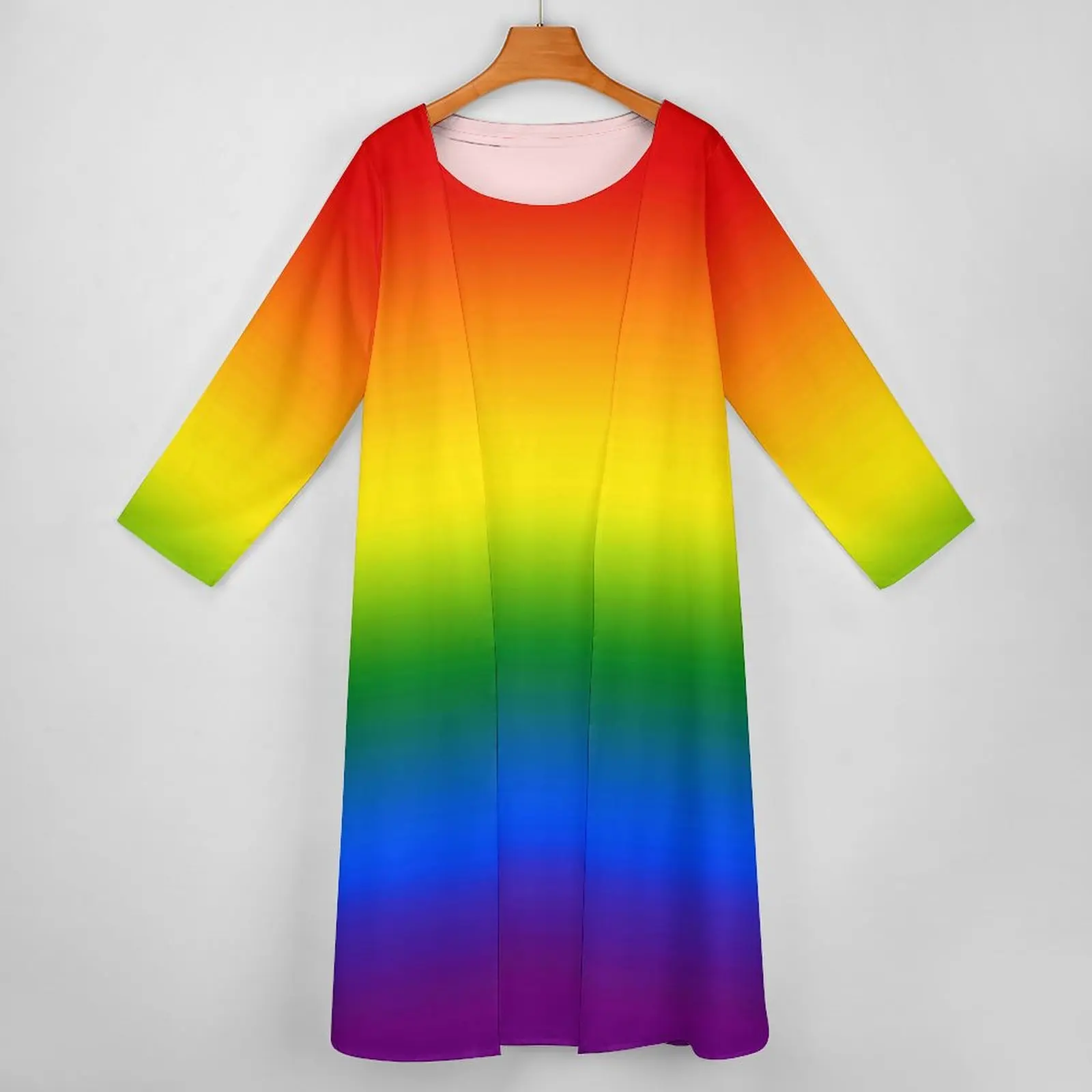 Rainbow Ombre Dress Two Piece Pretty Bright Colorful Streetwear Boho Beach Long Dresses Women Elegant Maxi Dress Gift Idea