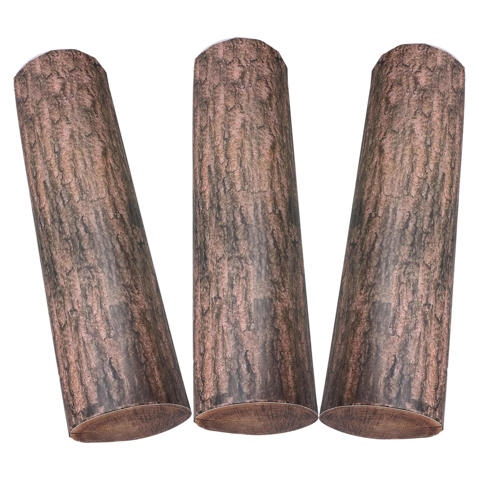

3Pcs Faux Wood Stump Cowboy Party Decorations Western Rustic Table Centerpieces Farm Photo Booth Props Realistic Texture