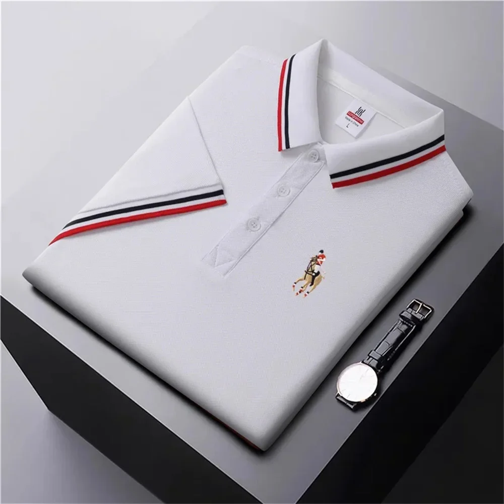 Men\'s short-sleeved polo shirt summer breathable shirt T-shirt high-quality business casual half sleeve comfortable top 2024