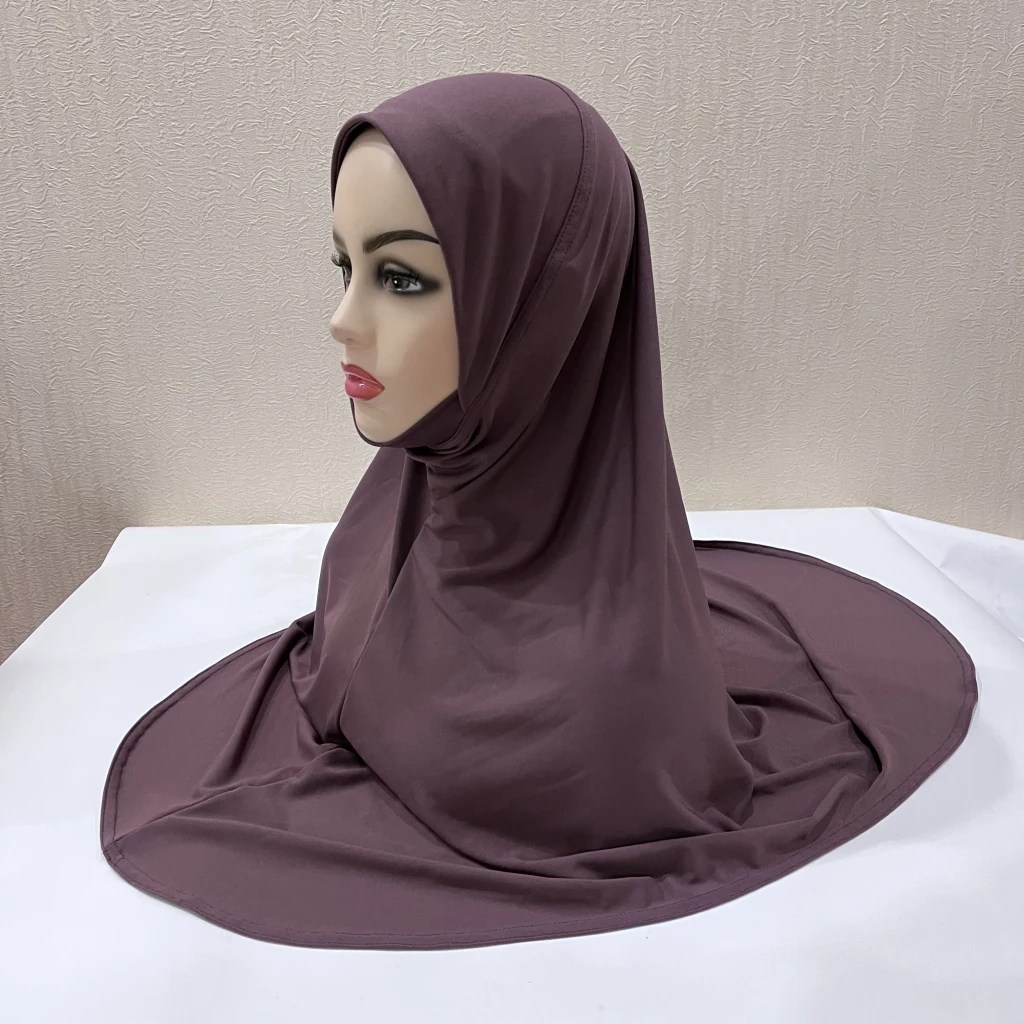 H124 Erwachsene, hochwertiger, großer muslimischer Hijab-Schal mit Kinnteil, islamisches Kopftuch, Hüte, Armia, zum Anziehen, Kopfbedeckung, Turban-Kappen – Detail 26