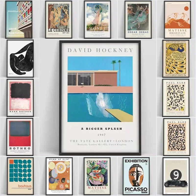 David Hockney Art Exhibition Canvas Painting A Bigger Splash Art Print Modern Minimalist David Hockney Print Hockney Wall Art