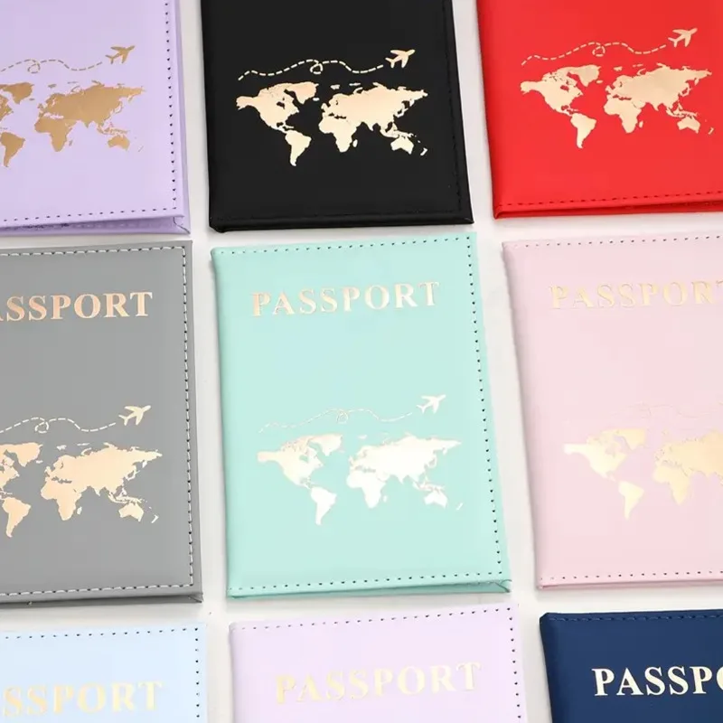 1PCS Pokrowiec na paszport dla kobiet Mężczyźni Pu Leathaer Fashion Etui na paszport podróżny Etui na identyfikator Wizytówki Etui ochronne