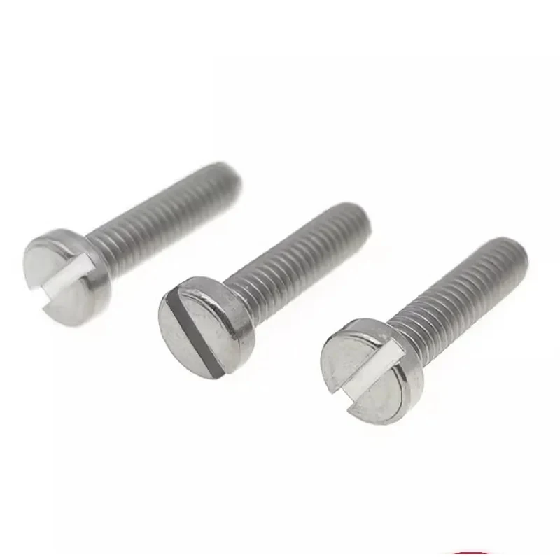 DIN84 TA2 Titanium Slotted Cylindrical Head Screws M1-M4 / Ultra Lightweight Gr2 Titanium Fasteners for Medical & Aerospace