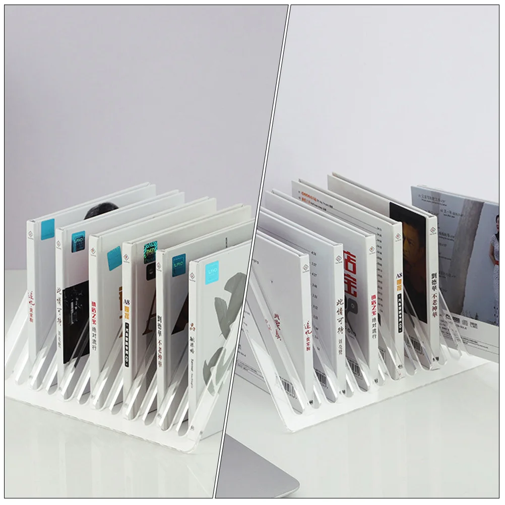 

Vinyl Record Storage Holder Acrylic Triangle Organizer Desktop Rack for Office Home File Organizer Display Stand