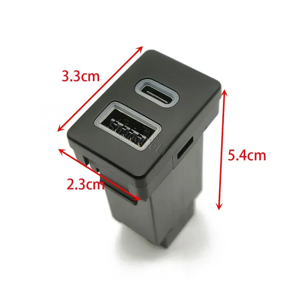 Car charger TYPE-C fast charging Input Adapter USB Audio Radio u-disk Socket For Auris Prius Hilux Land Cruiser Lc200 2014-2017