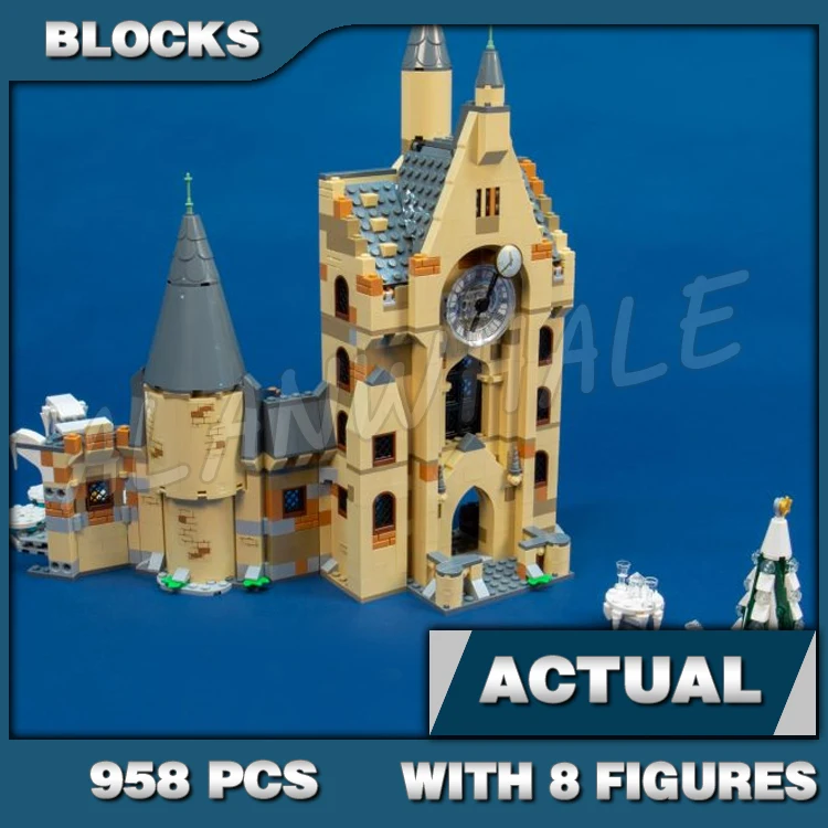 

958 шт., школьные часы «Волшебный мир волшебников», Tower Castle Yule Ball 11344, строительные блоки, игрушки, совместимые с моделью