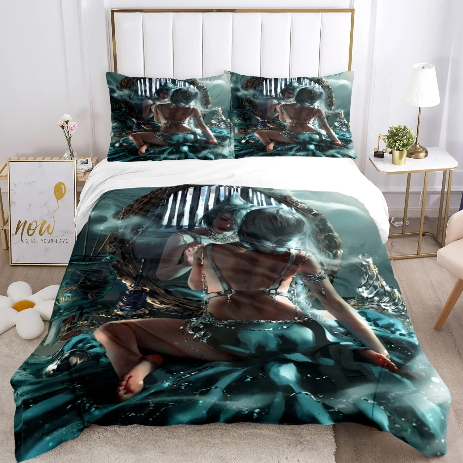 

Bivariate ghostblade Print Three Piece Bedding Set Fashion Article Children or Adults for Beds Quilt Covers Pillowcases Gift