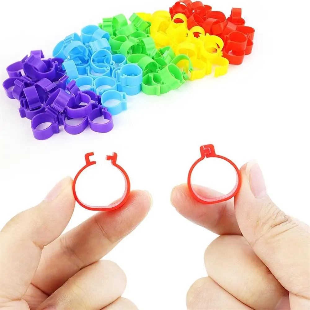 50PCS 18/20mm Chicken Duck Leg Ring Goose Animal Identification Tool 5-Colour for Farm Poultry Sign Foot Loop Buckle Clip