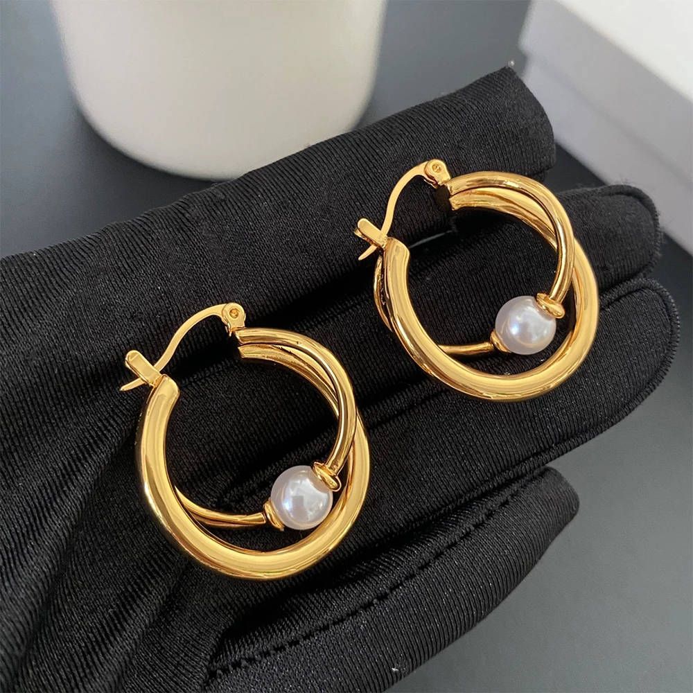 To Reines 2024 Europe Fashion Designer Gold Geometry Earrings Women Hight Quality Luxury Jewelry