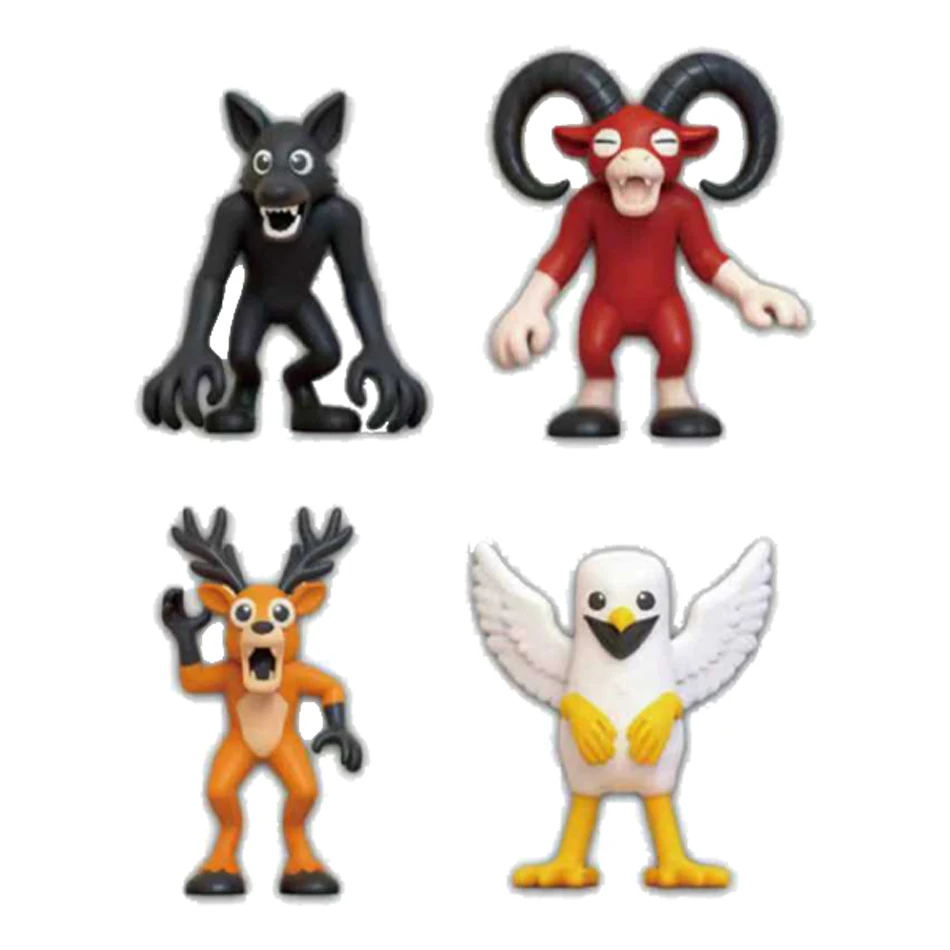 12pc/set 99 Nights in The Forest Figures Figurine Owl Goat Wolf Deer Monster Figurine PVC Collection Desktop Decoratie Model Toy