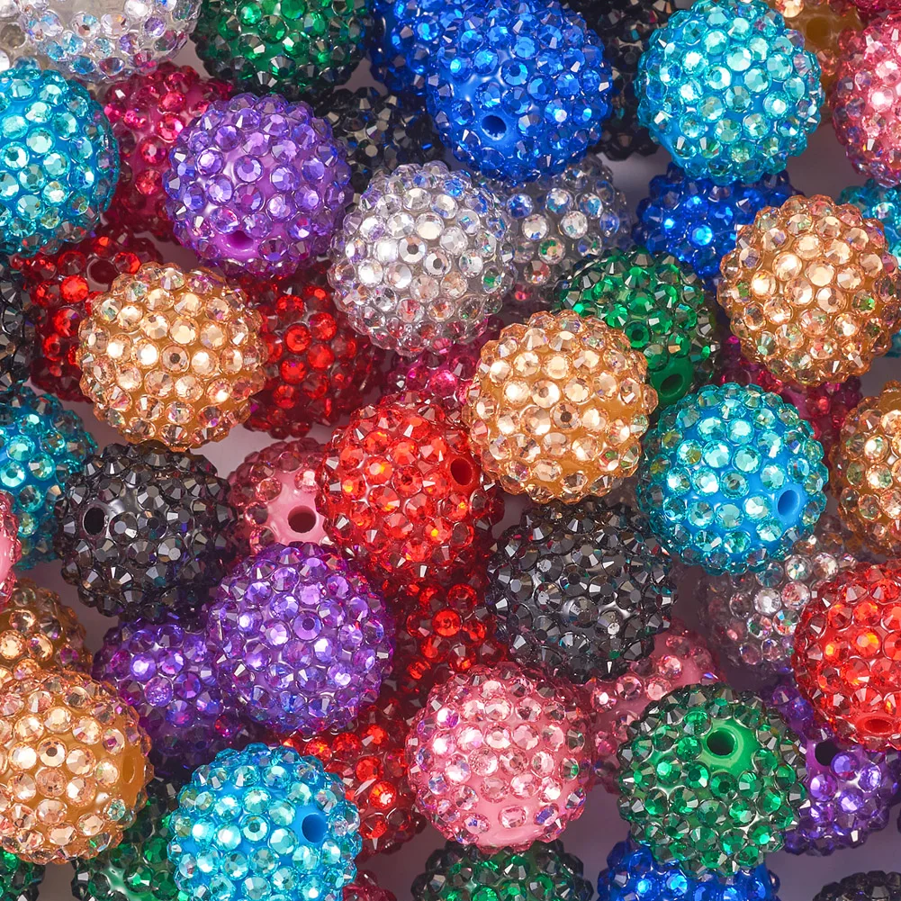 

1 Bag 20mm Resin Rhinestone Beads Ball Shape Beads for Bubblegum Pen Decoration Bracelet Necklace Jewelry Making DIY Accessory