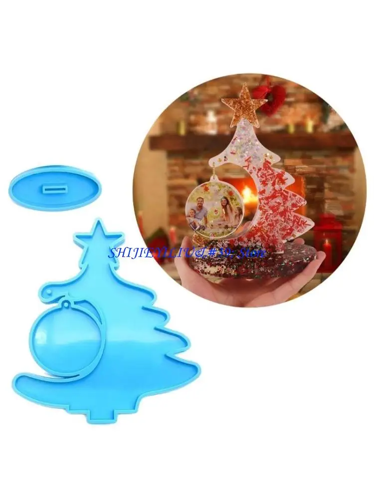 

E21F Christmas Tree Silicone Mold Epoxy Resin Mold Table Ornament Making Tool for Making Craft Decorations Easy to Clean