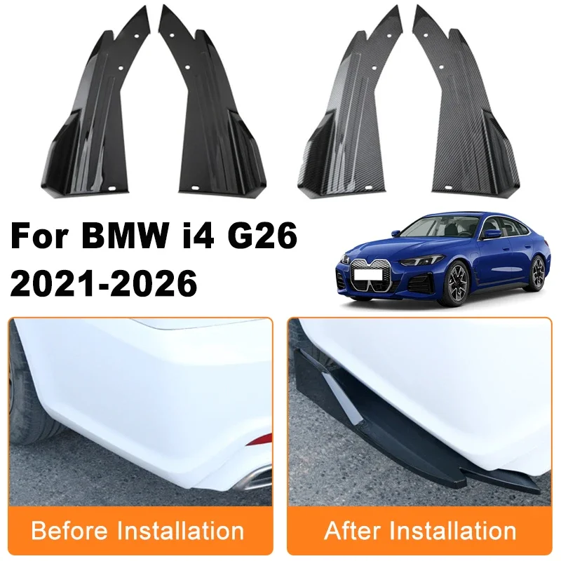 

Car Rear Bumper Spoiler Lip Diffuser Side Skirt Splitter Wrap Angle Anti-Crash Protection For BMW i4 G26 2021-2026 2022 2023