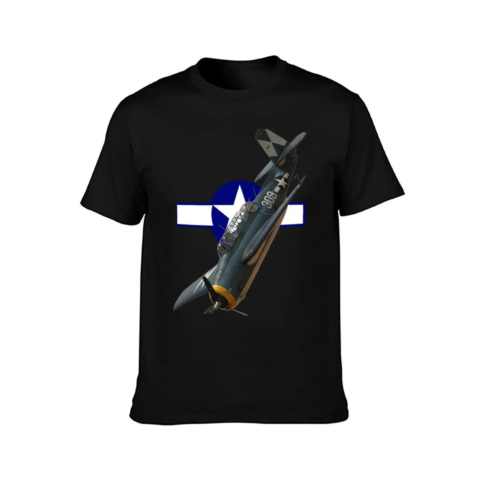 Roundel Design - Grumman Avenger VH-TBM 20091129 T-Shirt Large Size Casual Short Sleeve Top T-Shirt