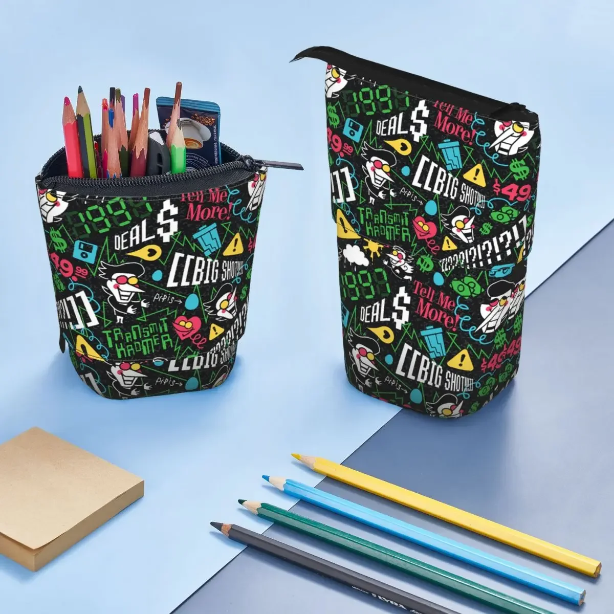 Deltarune SPAMTON G Reversible Pencil Case for Boy Girl School Pen Box Pencil Bag Stationery Supplies Pen Holder Bag