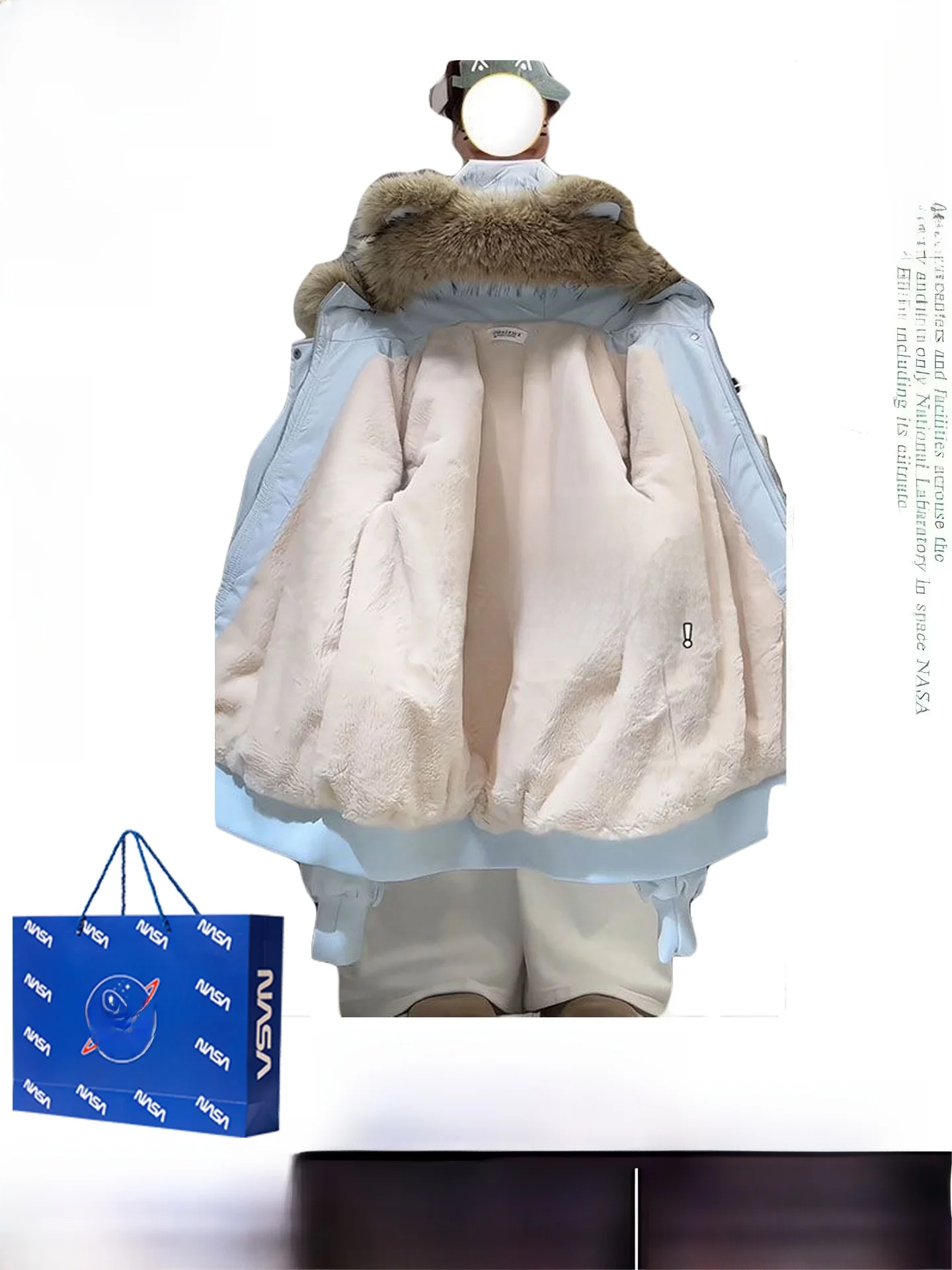 

American Sle Cleanfit Women's Fce Lined Cotton Jaet with Hood Loose Couple Matching Coat Thiened Winter New Arrival