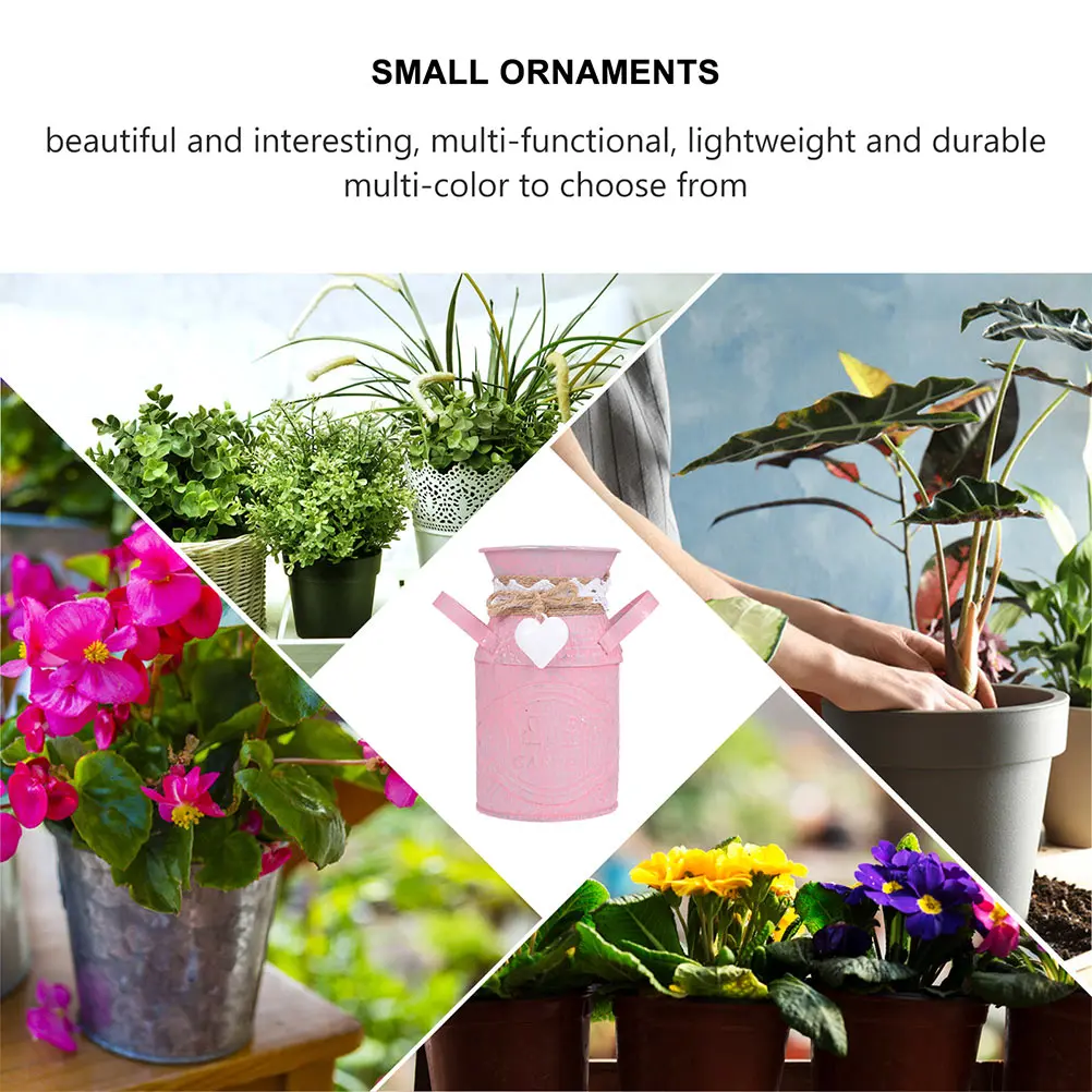 

2 Pcs Metal Succulent Flower Pot Plant Decorations Planter Floral Containers Desktop Tabletop