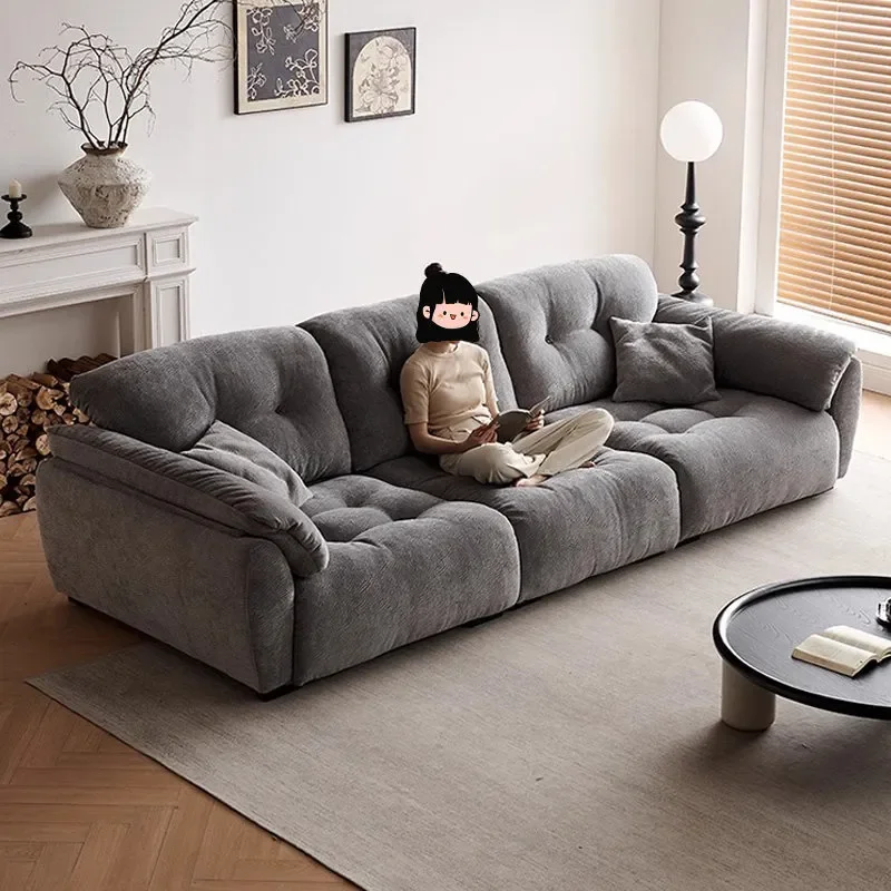 for Cloud Cream Wind Sofa  Removable Backrest Super Wide Sitting Deep High Backrest Chenier Fabric