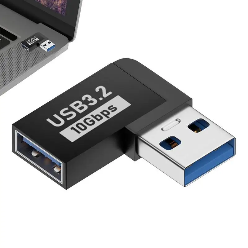 USB 3.0 męski na żeński 90-stopniowy przedłużacz kątowy Adapter USB Upward Elbow Adapter 10Gbps do laptopa PC Złącze Converte