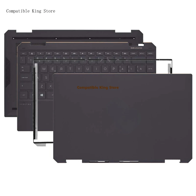 L+For HP Spectre X360 13-AW TPN-Q225 LCD Back Cover Palmrest Bottom Case Shell