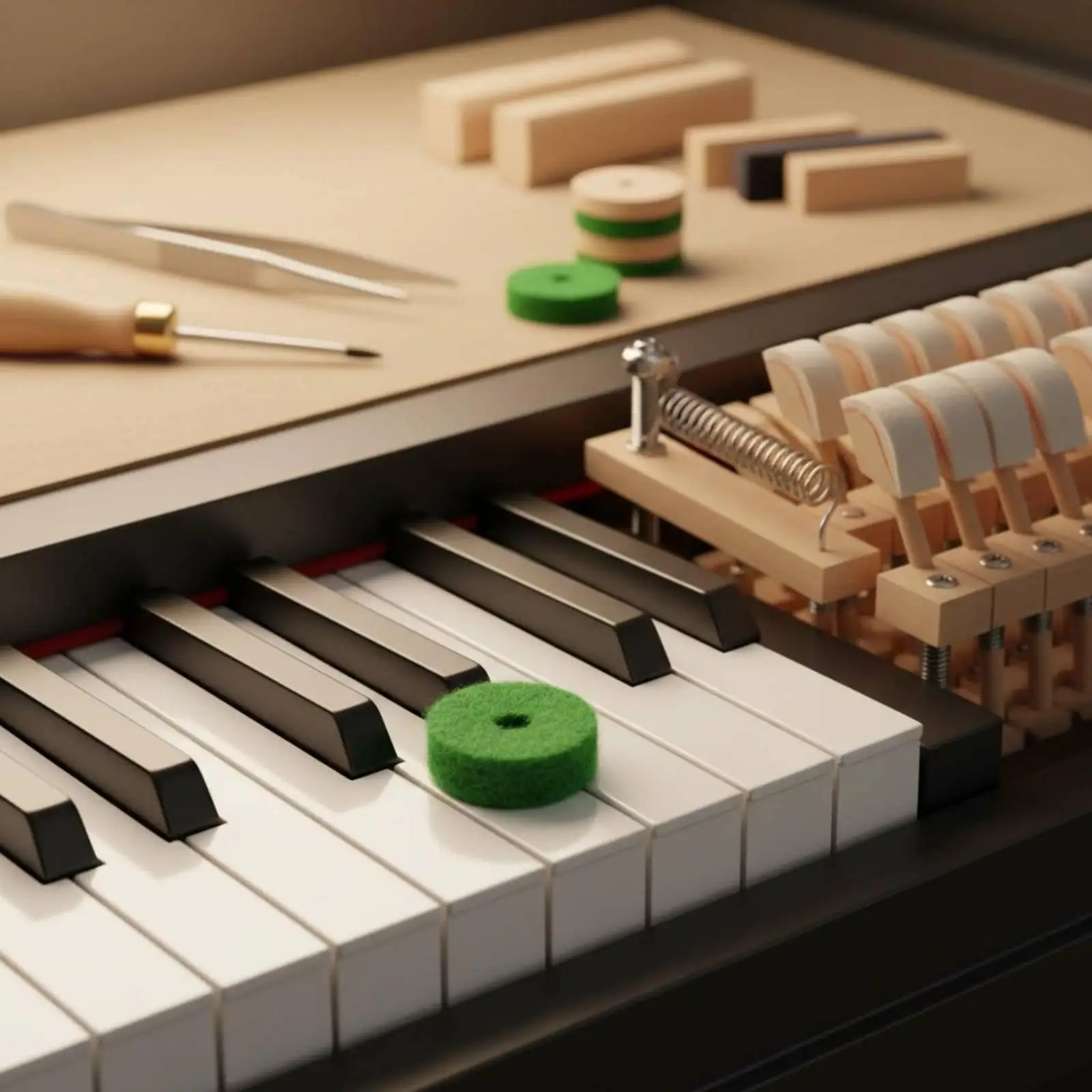 Woolen Fabric Ring Kit Fiber Felt Piano Parts Washer Set for Keyboard Balance and Repair Needs