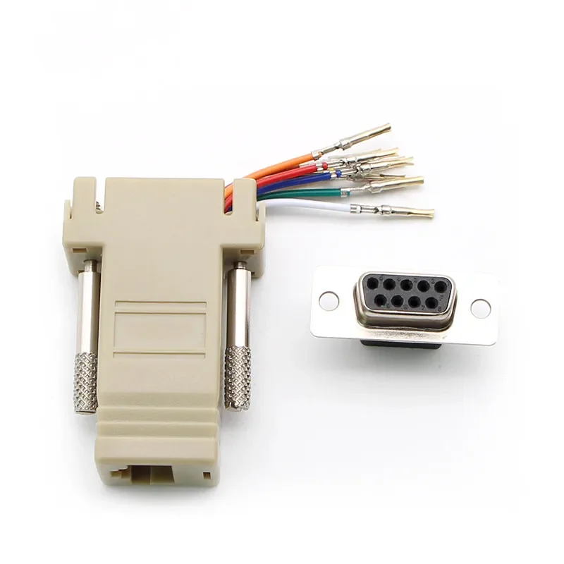 DB9 Female/Male DB9 To RJ45 Adapter Connector Rs232 Modular Cab-9as-fdte To Rj45 Db9 for Computer