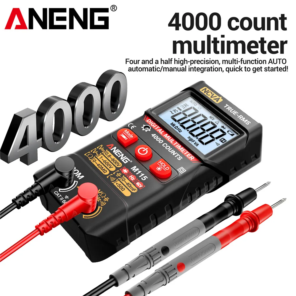 ANENG M115 Inteligent Multimeter 4000 Counts Mini Digital DC/AC Voltage Meter Ohm NCV Muiti-function Tools Measuring Instruments