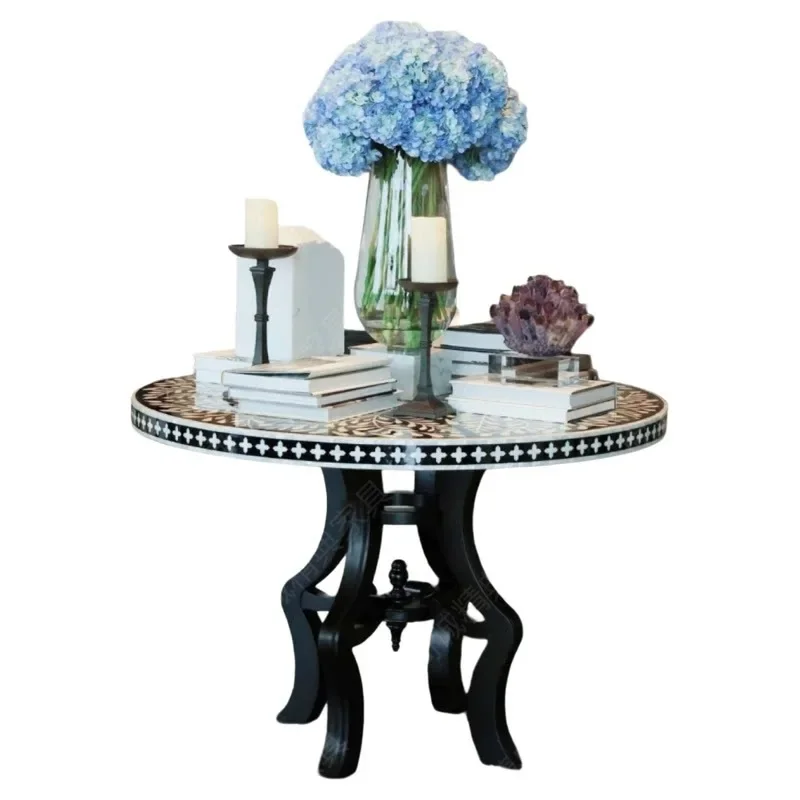 Corridor Entrance Table Villa Model Room Dining Table Retro Light Luxury Round Table