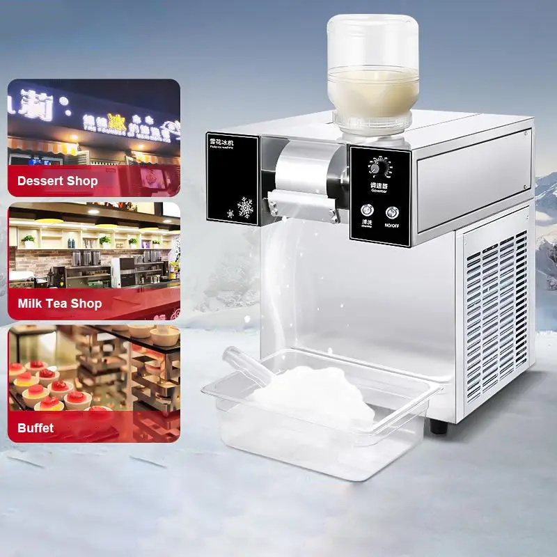 New 80 Kg/day Automatic Shaved Ice Machine for Beverage Commercial Snow Ice Cream Machine Snack Snowflake Ice Cream Machine
