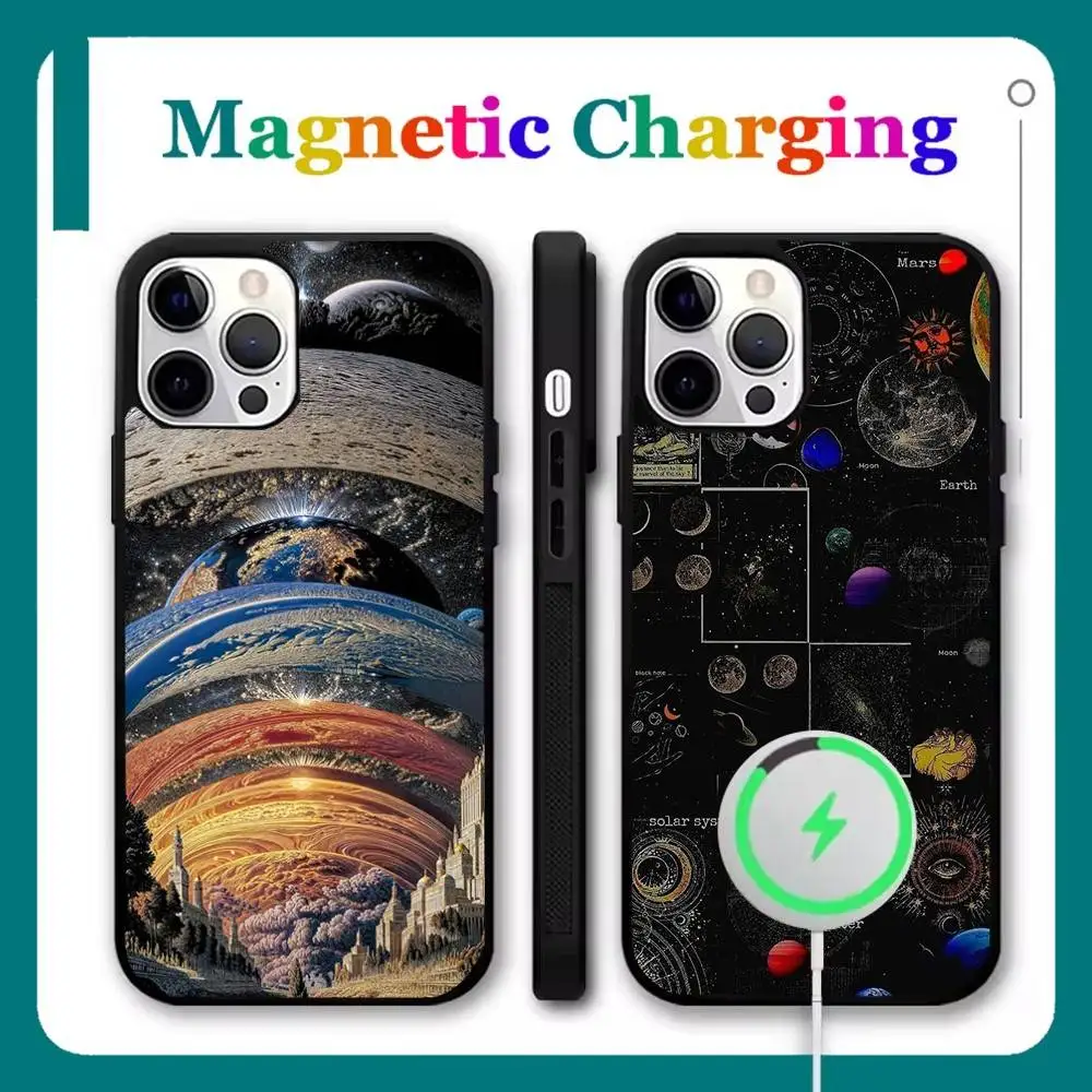 

Sky Space Planet Moon Stars Phone Case For iPhone 16,15,14,13,12,11,Pro,Max,Plus,Mini,SE New Magsafe Magnetic Wireless Charging