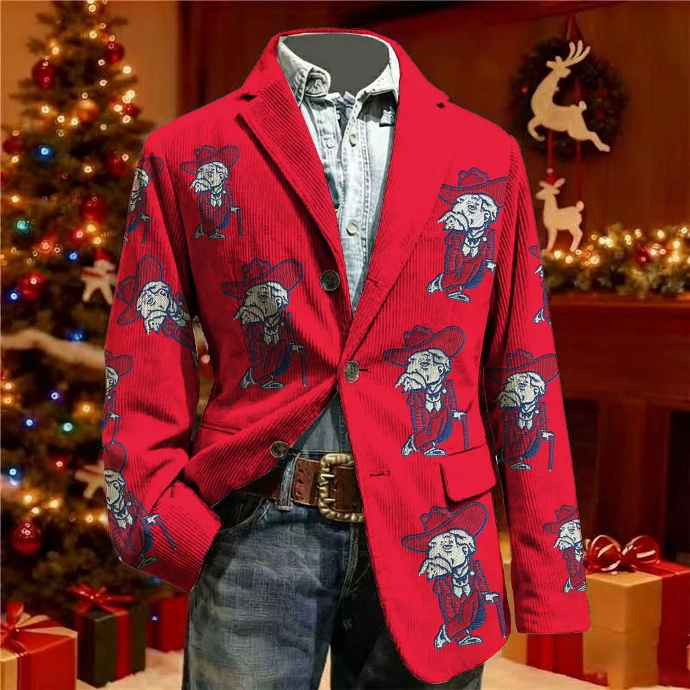 New 2026 Men's Corduroy Sport Jacket Collared Slim Fit Suitable for Printing Casual Business Fashion Suiting Male Outerwear