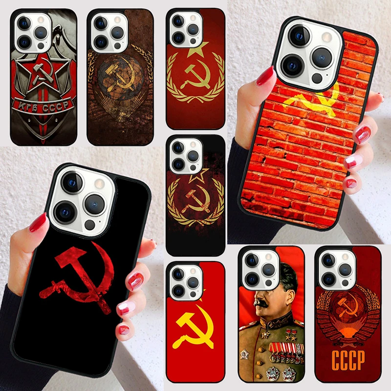 New Style Russia Soviet Flag cover For iPhone 15 16 13 12 11 14 Pro Max Mini Max SE 2020 7 8 6S Plus Phone Case