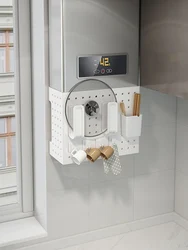 Kitchen baffles cover up natural gas wall mounted boilers, gas pipelines,