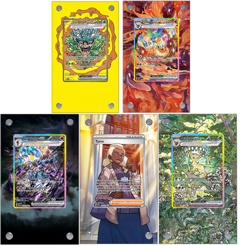 البوكيمون Flareon Ceruledge Leafeon تمديد الفن عرض حالة جمع بطاقة تمديد اللوحة Psa أنيمي رف شاشة باستثناء