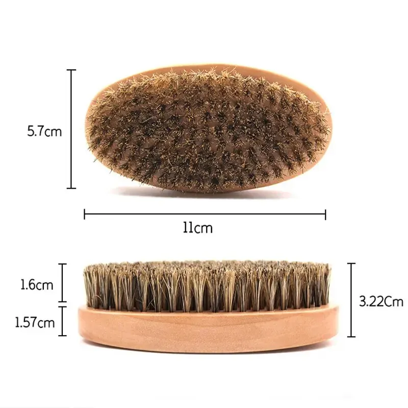 【Hot sales】Bristle Brush Solid Wood MEN\'S Beard Personality Styling Cleaning Tool Beard Comb Brush