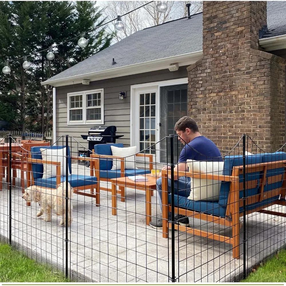 

Black Metal Garden Fence Panels - Easy Installation, Ideal for Dogs and Temporary Fencing