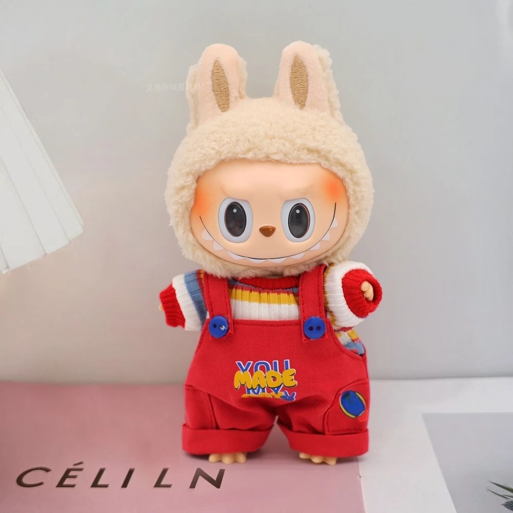 For 15-17 cm Labubu Doll Clothes Ropa Labubu V1 V2 V3 Labubu Strap Pants Set Cute Dress Up Toy For Labubu Cloth Accessories