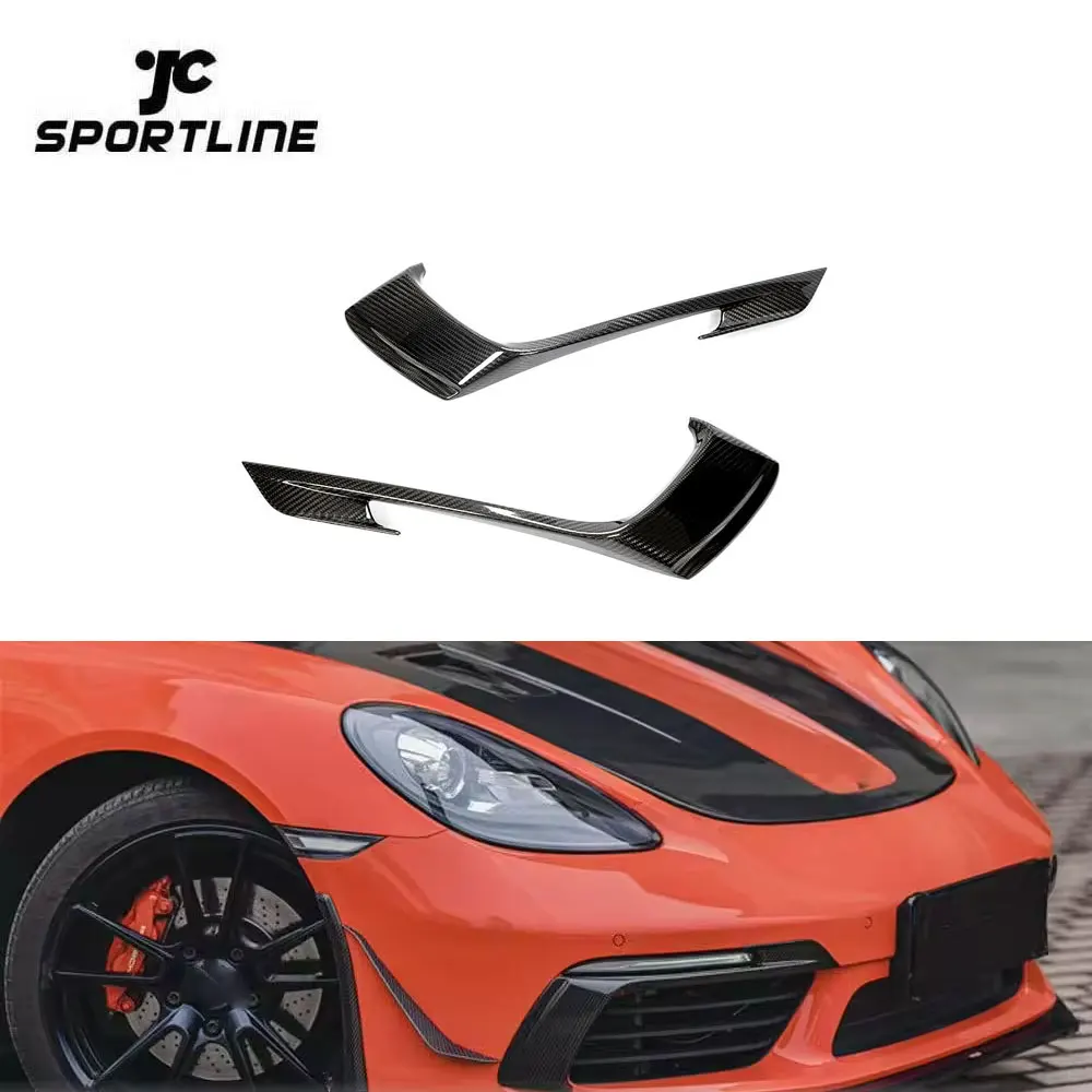 

Carbon Fiber Front Bumper Air Intake For Porsche 718 Boxster Cayman 2 Door 2016-2019 Fog Light Trim