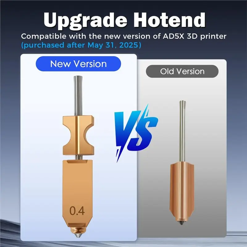 

【A08I】3PK 0.4MM Улучшенный хотэнд для AD5X, готовый комплект экструдера, цельнометаллический, быстросъемный, со встроенным соплом