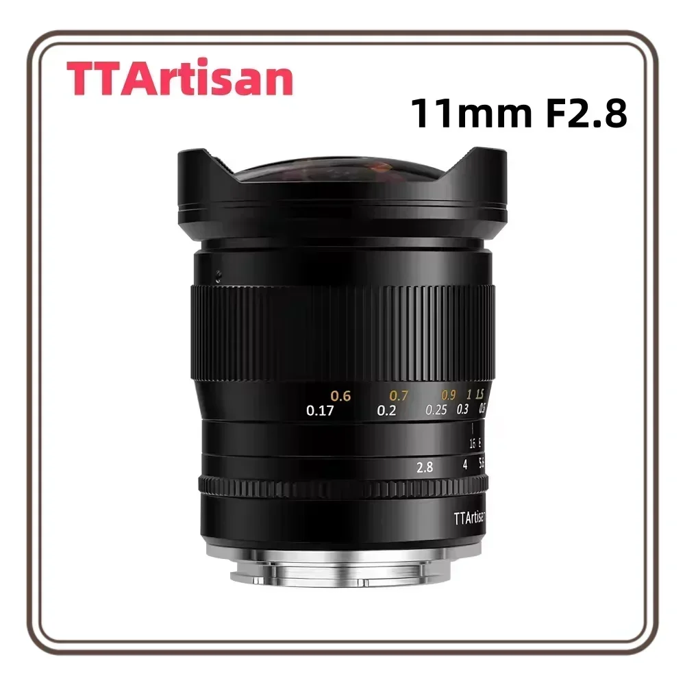 Obiektyw szerokokątny typu rybie oko TTARTISAN 11mm F2.8 Full Frame z manualną regulacją ostrości do Sony E, Canon EF, Fujifilm GFX, Nikon F, Leica i aparatów bezlusterkowych.